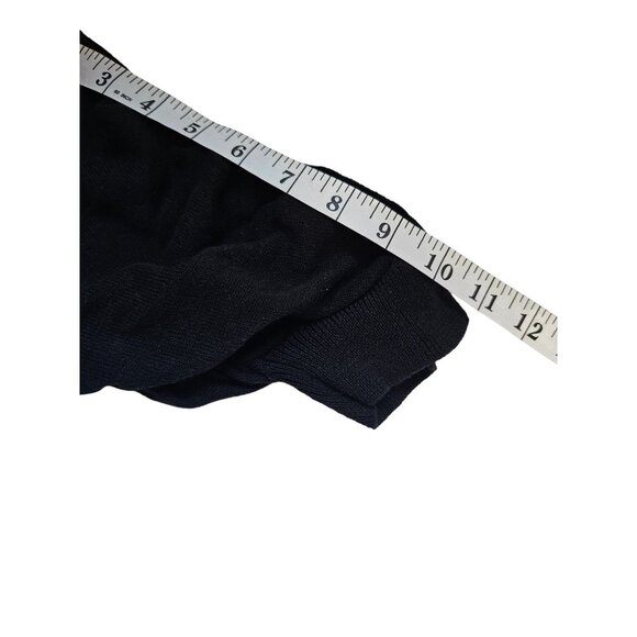 Te Amo Womens Sweater Dress Black Short Puffy Sleeves Cutout Back Cotton Size L - Picture 5 of 6